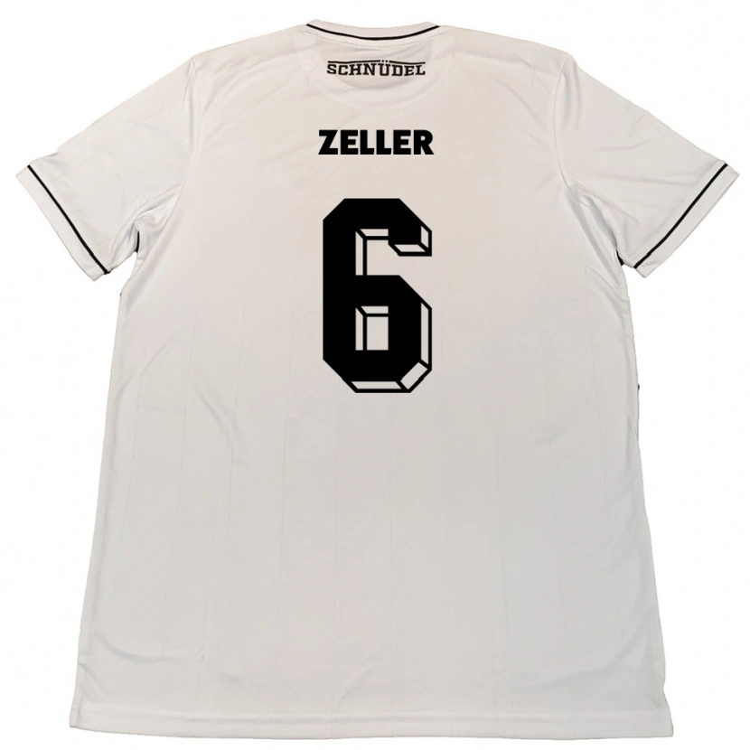 Danxen Kinderen Lucas Zeller #6 Wit Zwart Uitshirt Uittenue 2025/26 T-Shirt