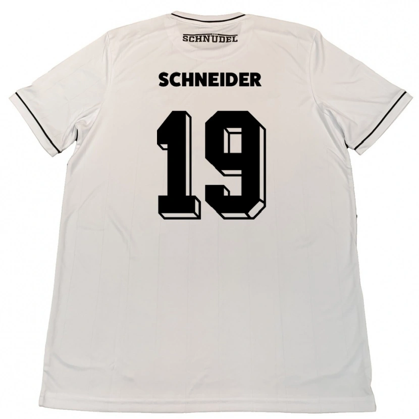 Danxen Kinderen Lukas Schneider #19 Wit Zwart Uitshirt Uittenue 2025/26 T-Shirt