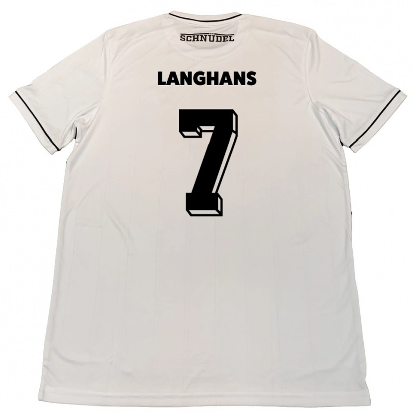 Danxen Kinderen Leonard Langhans #7 Wit Zwart Uitshirt Uittenue 2025/26 T-Shirt
