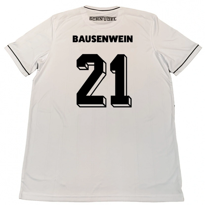 Danxen Kinderen Lauris Bausenwein #21 Wit Zwart Uitshirt Uittenue 2025/26 T-Shirt