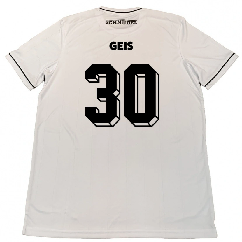 Danxen Kinderen Johannes Geis #30 Wit Zwart Uitshirt Uittenue 2025/26 T-Shirt