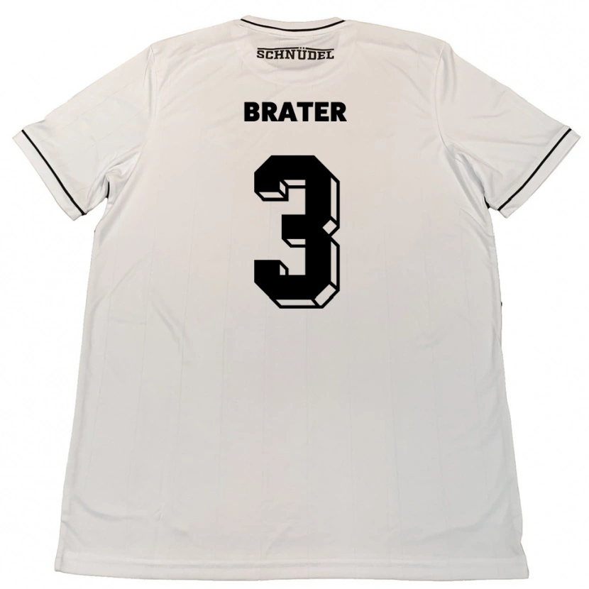 Danxen Kinderen Janis Brater #3 Wit Zwart Uitshirt Uittenue 2025/26 T-Shirt