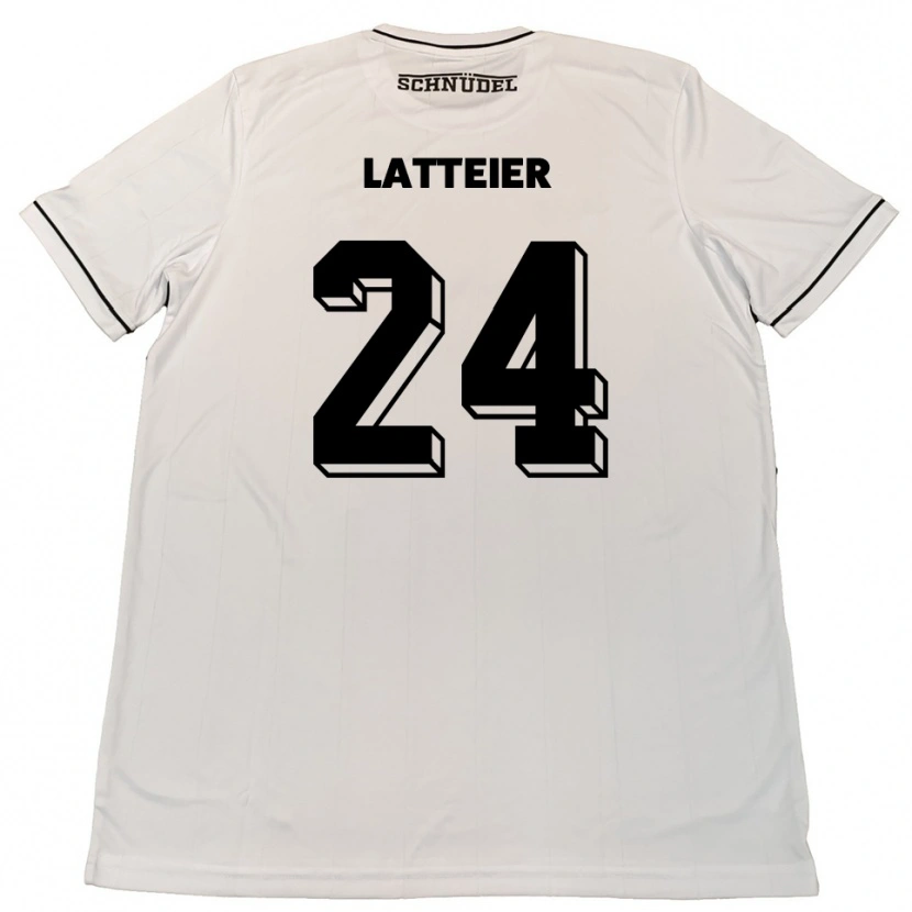 Danxen Kinderen Tim Latteier #24 Wit Zwart Uitshirt Uittenue 2025/26 T-Shirt