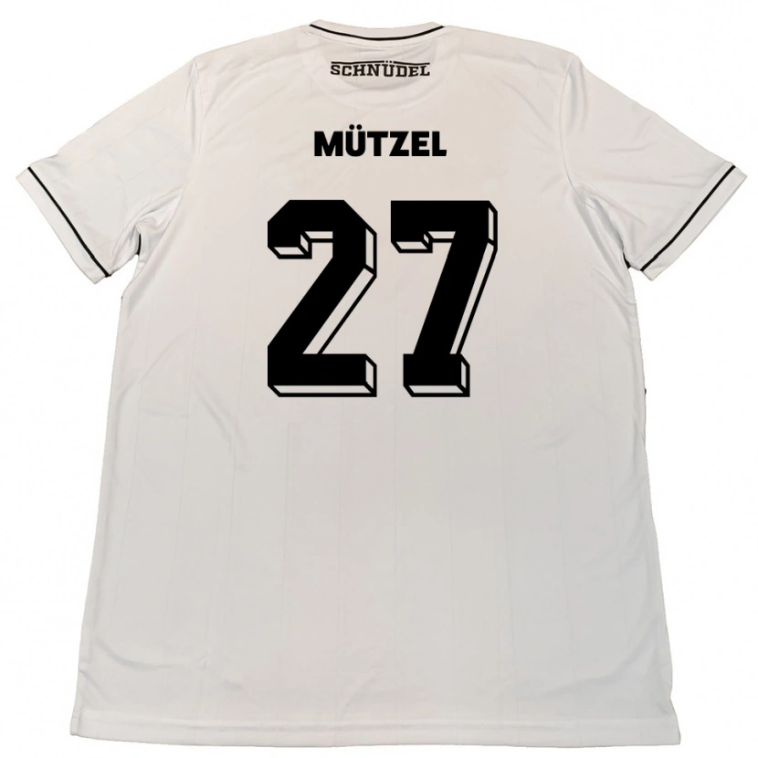 Danxen Kinderen Nuno Mützel #27 Wit Zwart Uitshirt Uittenue 2025/26 T-Shirt