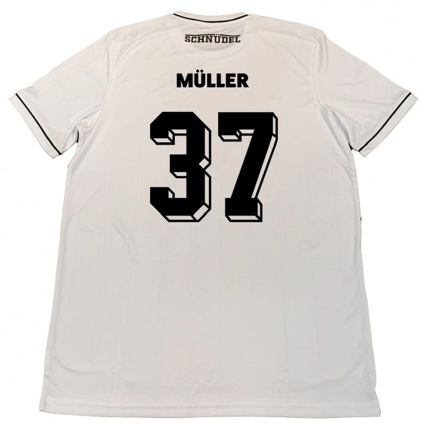 Danxen Kinderen Sebastian Müller #37 Wit Zwart Uitshirt Uittenue 2025/26 T-Shirt