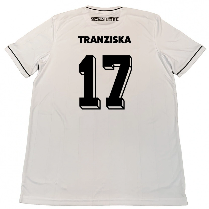 Danxen Kinderen Jakob Tranziska #17 Wit Zwart Uitshirt Uittenue 2025/26 T-Shirt