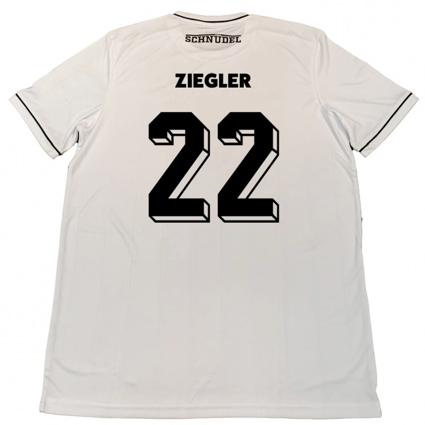 Danxen Kinderen Kevin Ziegler #22 Wit Zwart Uitshirt Uittenue 2025/26 T-Shirt