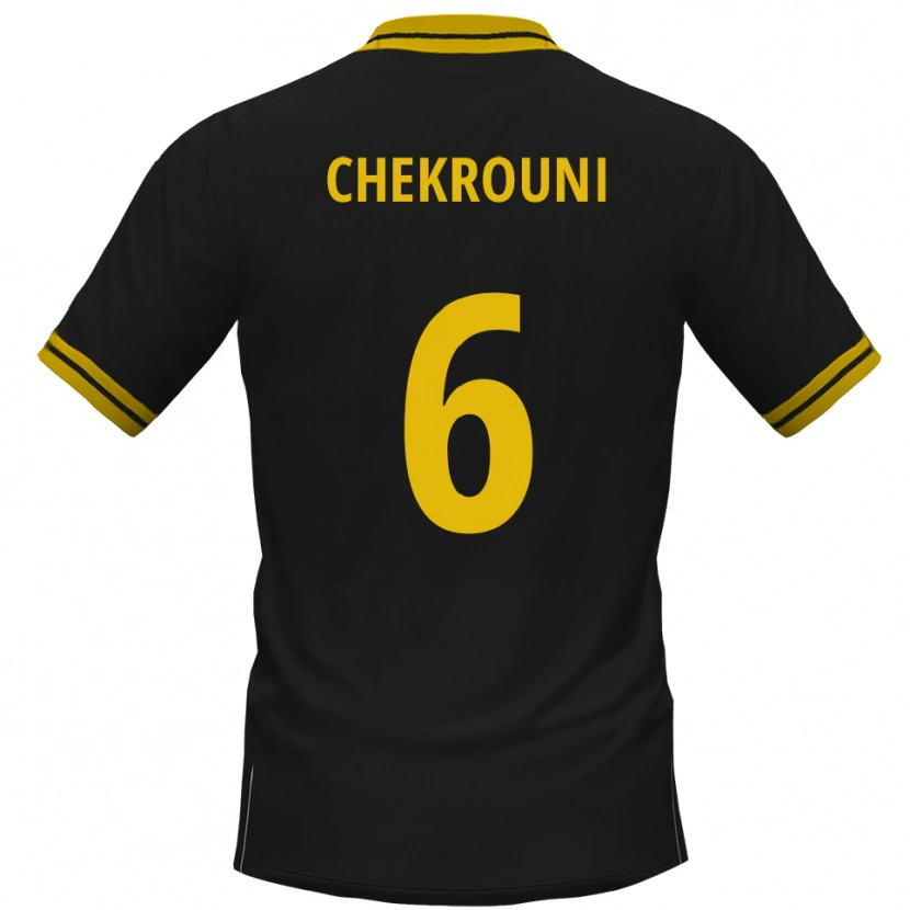 Danxen Kinderen Salim Chekrouni #6 Zwart Geel Uitshirt Uittenue 2025/26 T-Shirt