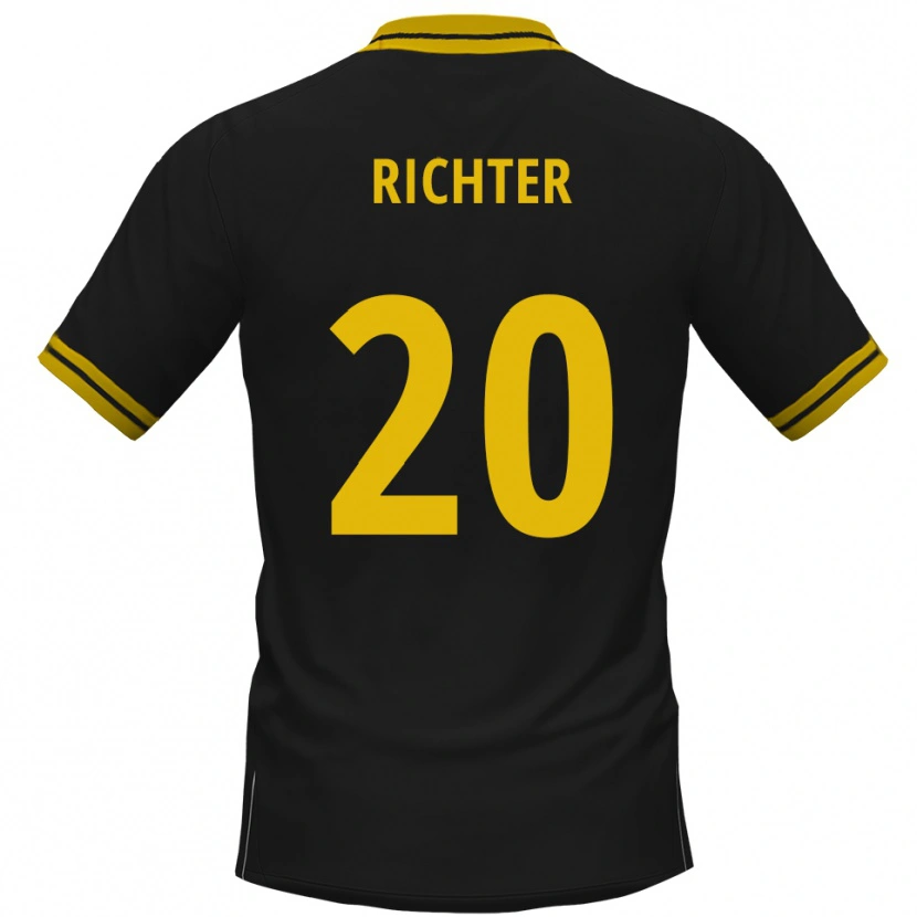 Danxen Kinderen Marc Richter #20 Zwart Geel Uitshirt Uittenue 2025/26 T-Shirt