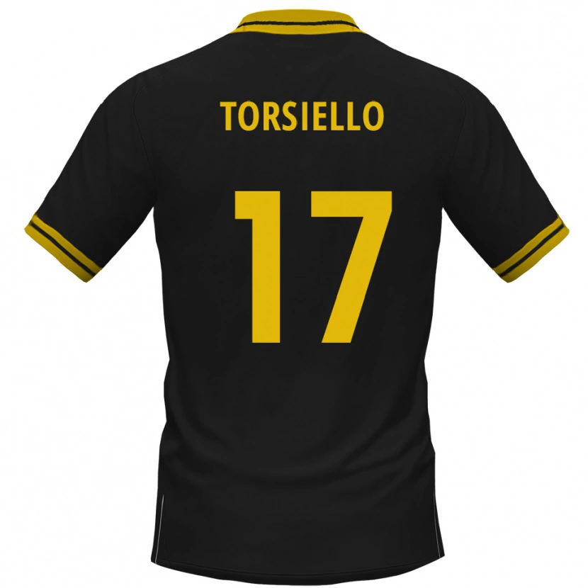 Danxen Kinderen Fabio Torsiello #17 Zwart Geel Uitshirt Uittenue 2025/26 T-Shirt