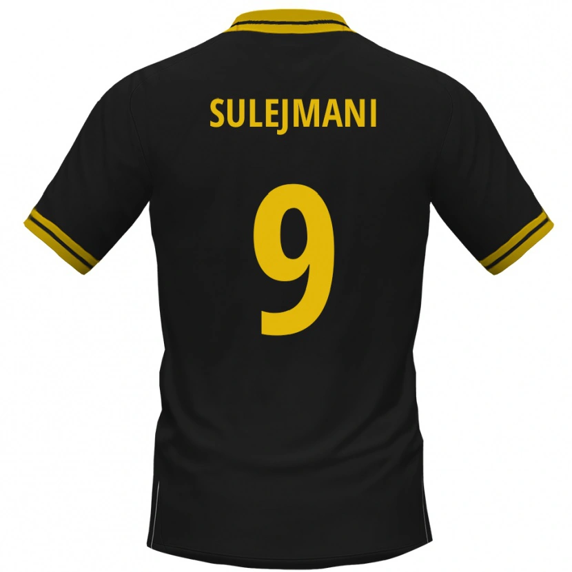 Danxen Kinderen Valmir Sulejmani #9 Zwart Geel Uitshirt Uittenue 2025/26 T-Shirt