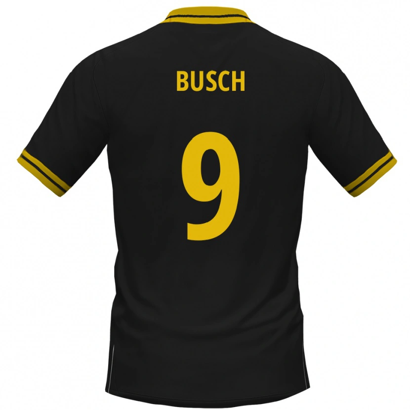 Danxen Kinderen Luis Busch #9 Zwart Geel Uitshirt Uittenue 2025/26 T-Shirt