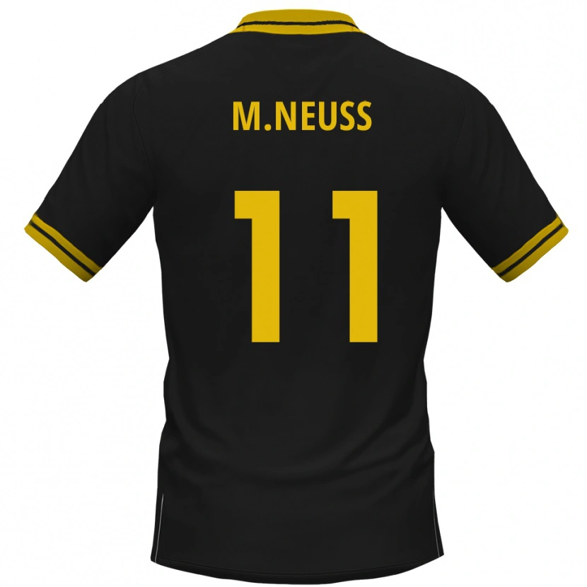 Danxen Kinderen Maximilian Neuss #11 Zwart Geel Uitshirt Uittenue 2025/26 T-Shirt