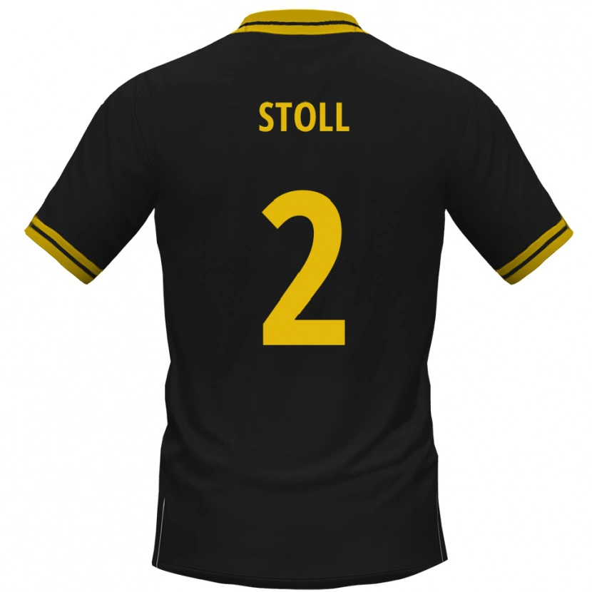 Danxen Kinderen Patrick Stoll #2 Zwart Geel Uitshirt Uittenue 2025/26 T-Shirt