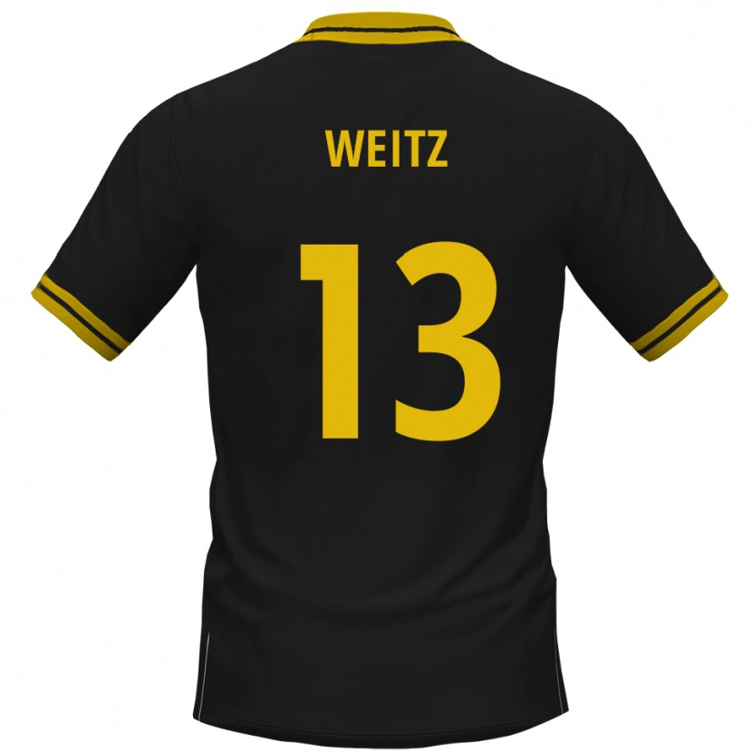 Danxen Kinderen Oliver Weitz #13 Zwart Geel Uitshirt Uittenue 2025/26 T-Shirt