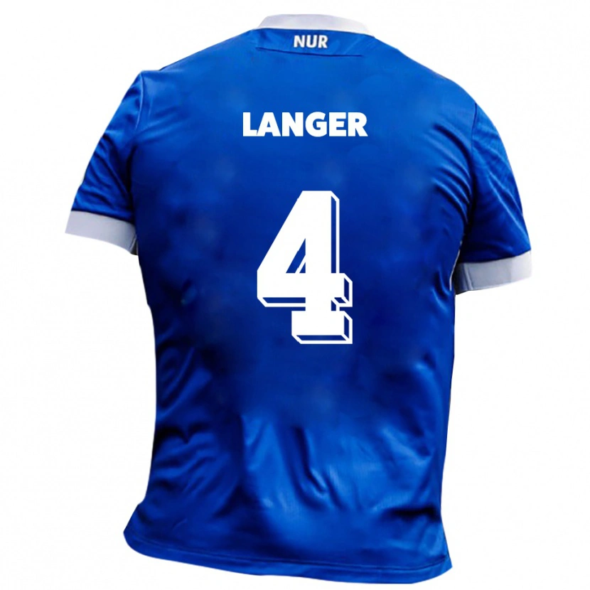 Danxen Kinderen Phillip Langer #4 Blauw Wit Uitshirt Uittenue 2025/26 T-Shirt