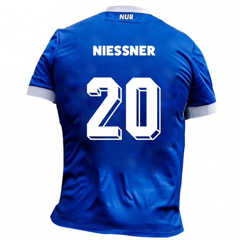 Danxen Kinderen Lennard Nießner #20 Blauw Wit Uitshirt Uittenue 2025/26 T-Shirt