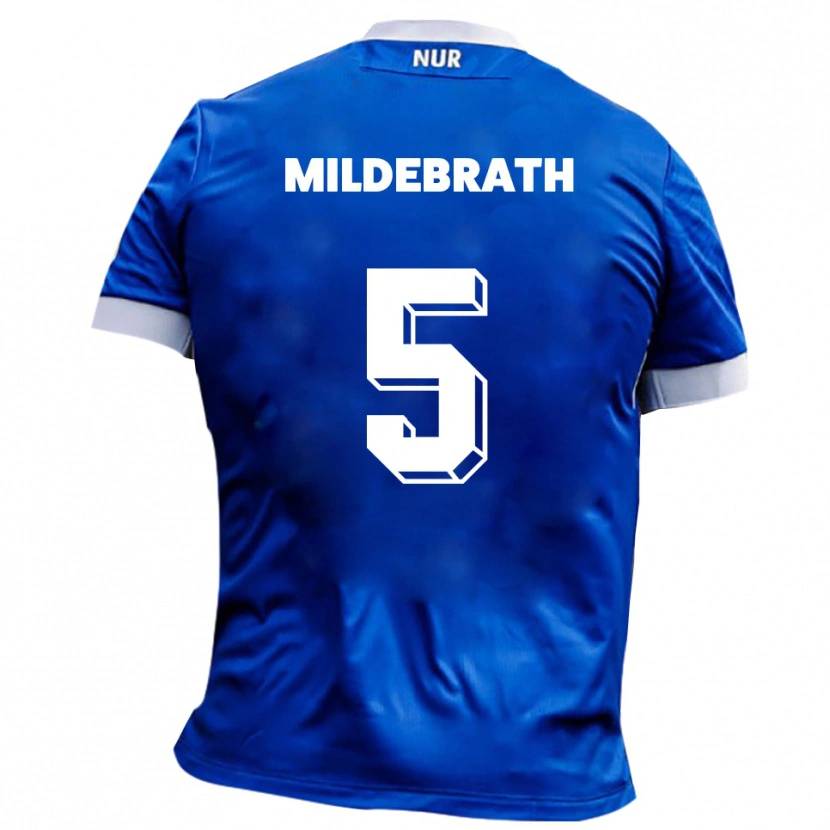 Danxen Kinderen Matti Mildebrath #5 Blauw Wit Uitshirt Uittenue 2025/26 T-Shirt