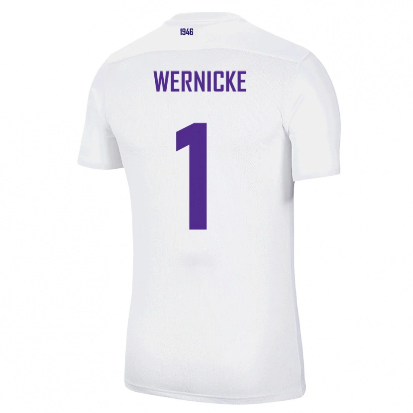 Danxen Kinderen Samuli Wernicke #1 Wit Groen Uitshirt Uittenue 2025/26 T-Shirt