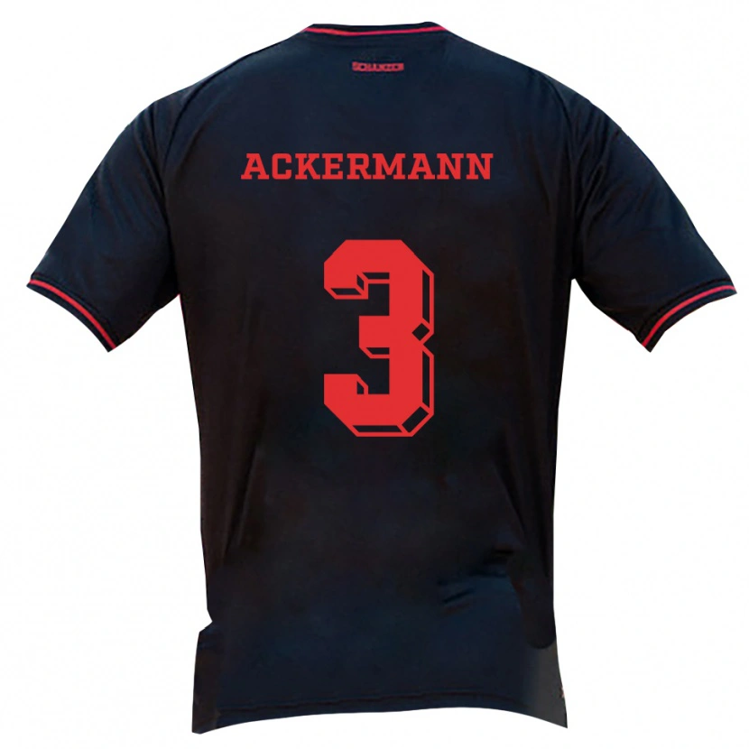 Danxen Kinderen Tom Ackermann #3 Zwart Rood Wit Uitshirt Uittenue 2025/26 T-Shirt