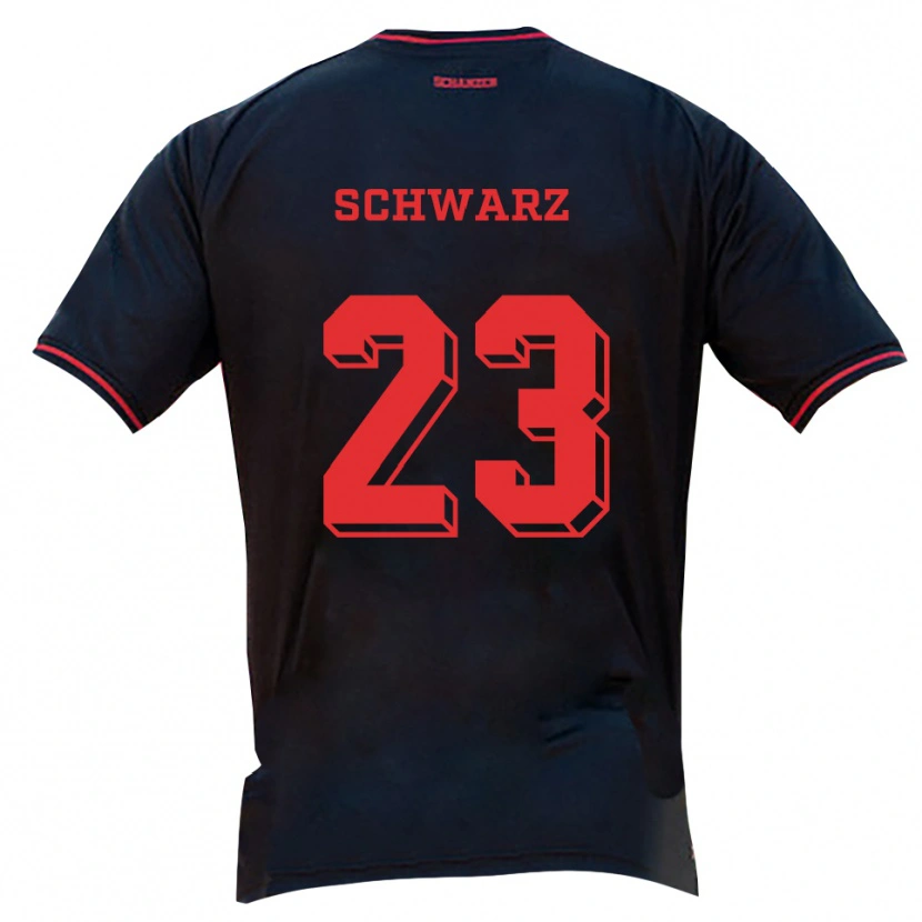 Danxen Kinderen Magdalena Schwarz #23 Zwart Rood Wit Uitshirt Uittenue 2025/26 T-Shirt