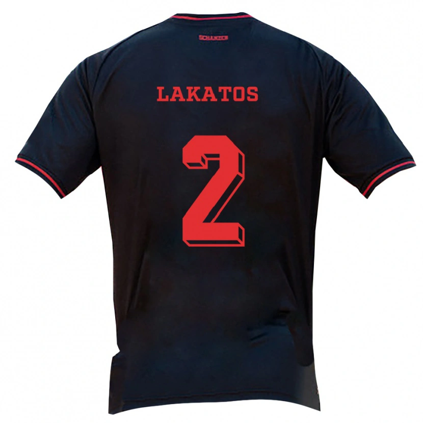 Danxen Kinderen Noel Lakatos #2 Zwart Rood Wit Uitshirt Uittenue 2025/26 T-Shirt