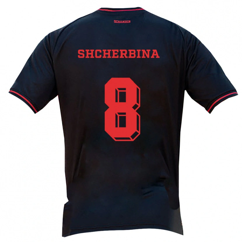 Danxen Kinderen Ivan Shcherbina #8 Zwart Rood Wit Uitshirt Uittenue 2025/26 T-Shirt