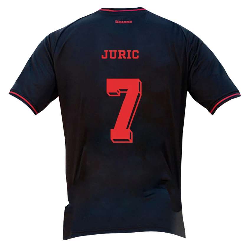 Danxen Kinderen Kristjan Juric #7 Zwart Rood Wit Uitshirt Uittenue 2025/26 T-Shirt