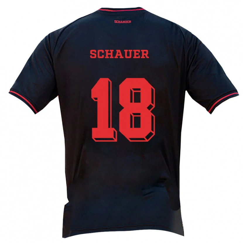 Danxen Kinderen Sarah Schauer #18 Zwart Rood Wit Uitshirt Uittenue 2025/26 T-Shirt