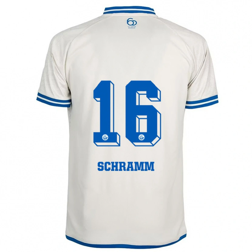 Danxen Kinderen Jette Schramm #16 Wit Blauw Uitshirt Uittenue 2025/26 T-Shirt