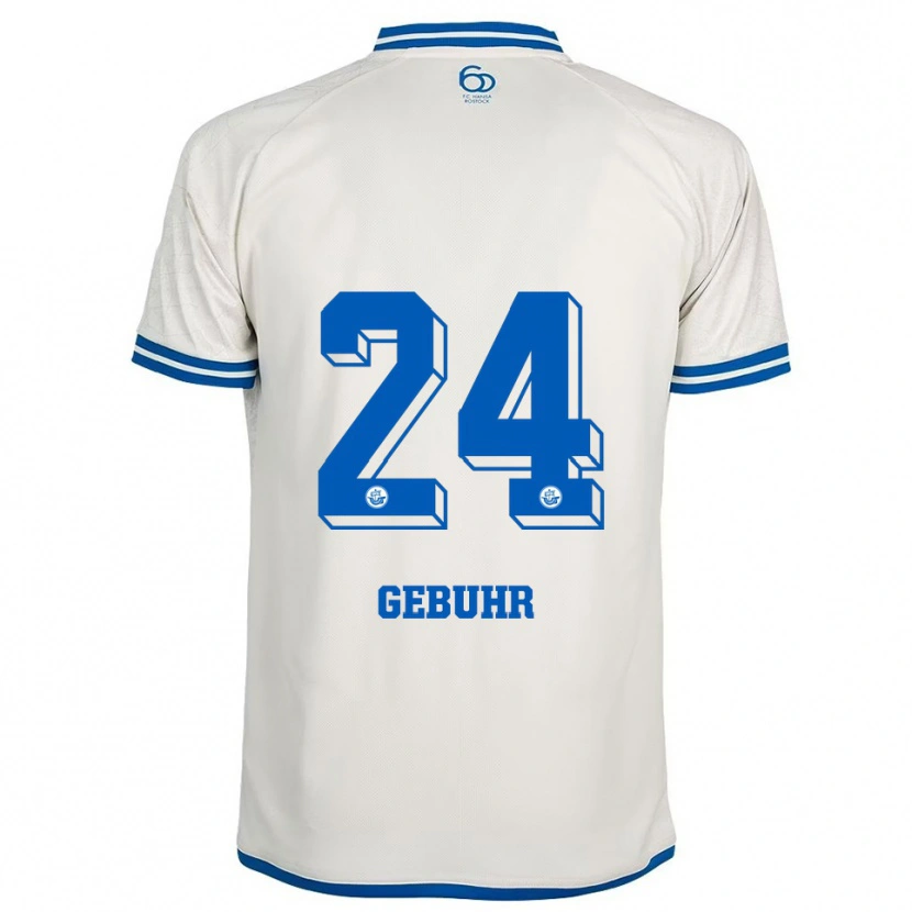 Danxen Kinderen Dario Gebuhr #24 Wit Blauw Uitshirt Uittenue 2025/26 T-Shirt