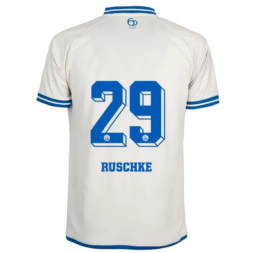 Danxen Kinderen Felix Ruschke #29 Wit Blauw Uitshirt Uittenue 2025/26 T-Shirt