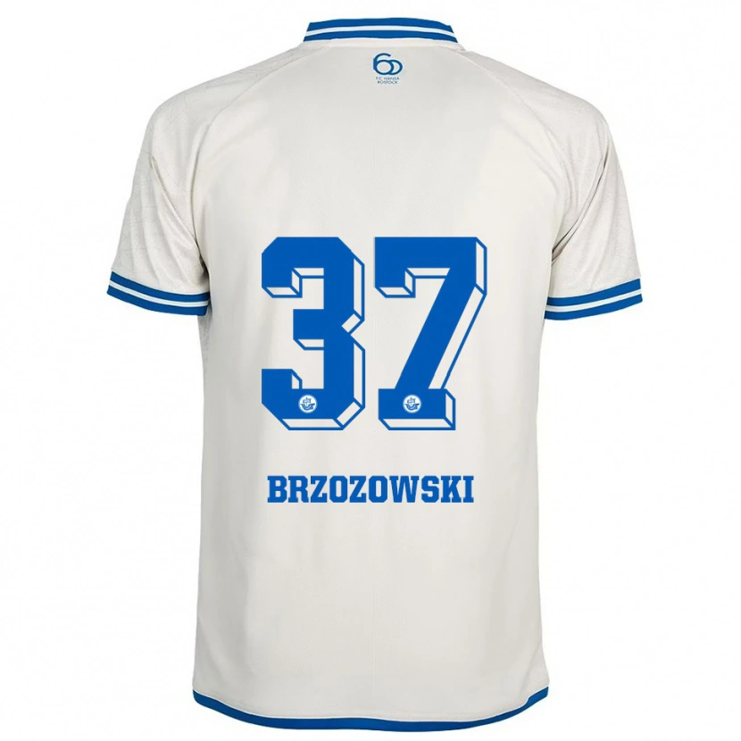 Danxen Kinderen Milosz Brzozowski #37 Wit Blauw Uitshirt Uittenue 2025/26 T-Shirt