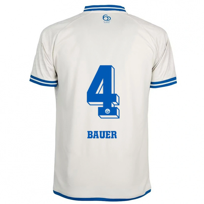 Danxen Kinderen Richard Bauer #4 Wit Blauw Uitshirt Uittenue 2025/26 T-Shirt