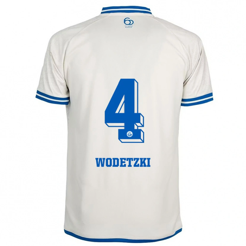 Danxen Kinderen Oskar Wodetzki #4 Wit Blauw Uitshirt Uittenue 2025/26 T-Shirt