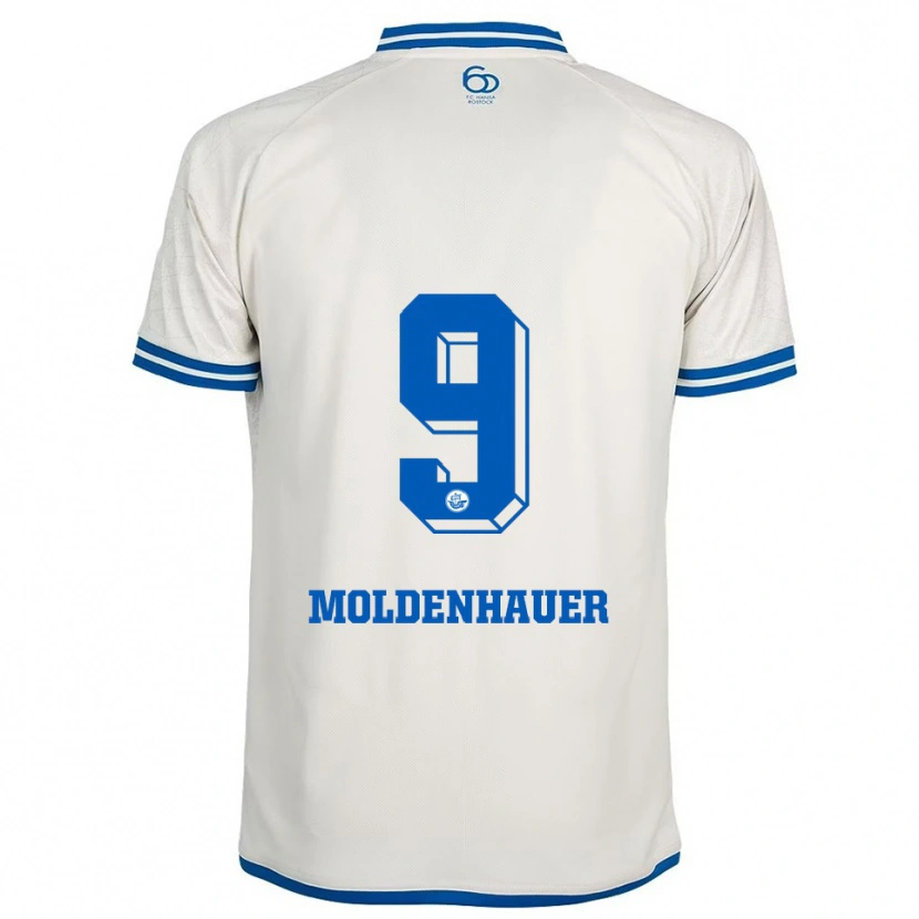 Danxen Kinderen Max Moldenhauer #9 Wit Blauw Uitshirt Uittenue 2025/26 T-Shirt