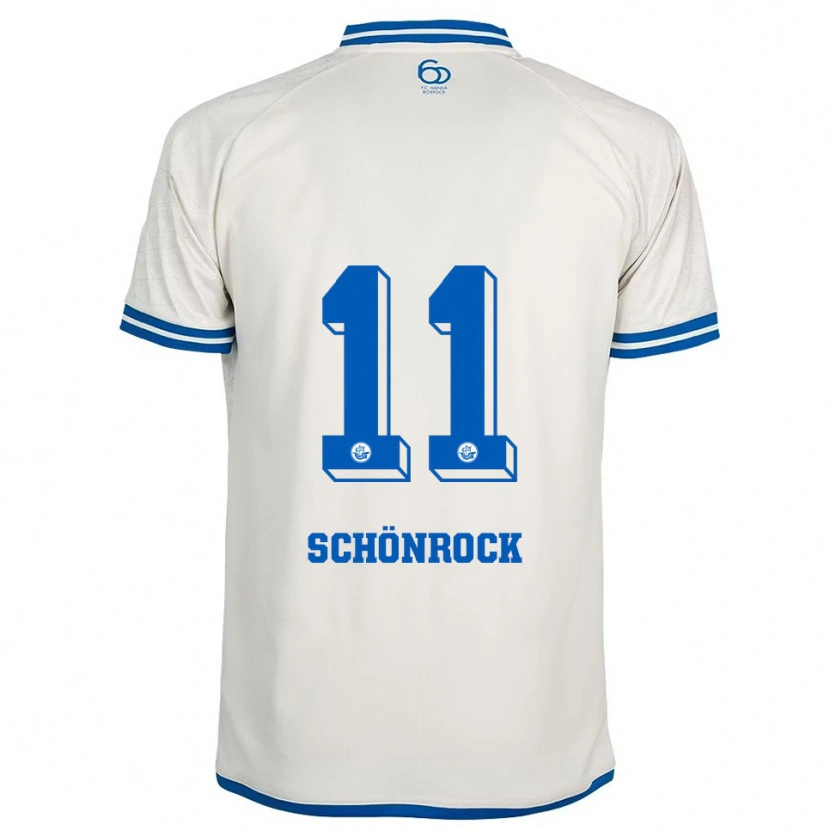 Danxen Kinderen Thorben Schönrock #11 Wit Blauw Uitshirt Uittenue 2025/26 T-Shirt