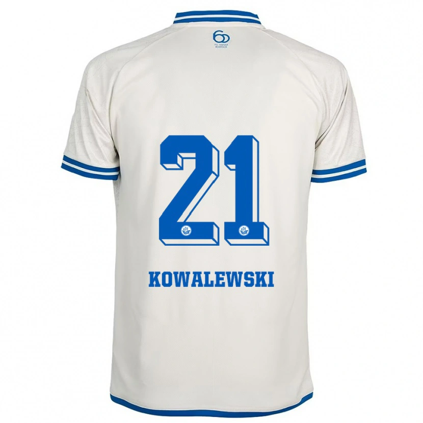Danxen Kinderen Oskar Kowalewski #21 Wit Blauw Uitshirt Uittenue 2025/26 T-Shirt