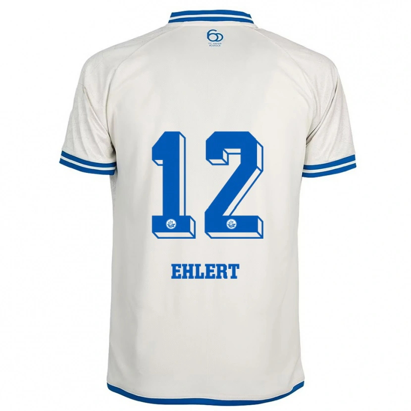 Danxen Kinderen Jonas Ehlert #12 Wit Blauw Uitshirt Uittenue 2025/26 T-Shirt