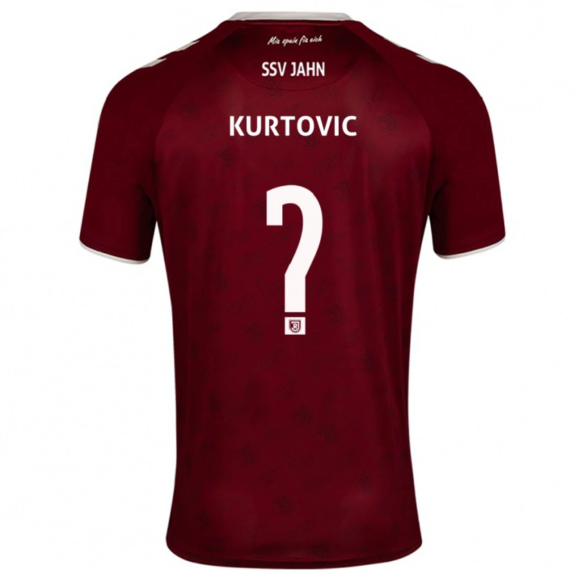 Danxen Kinderen Domagoj Kurtovic #0 Bordeaux Wit Uitshirt Uittenue 2025/26 T-Shirt