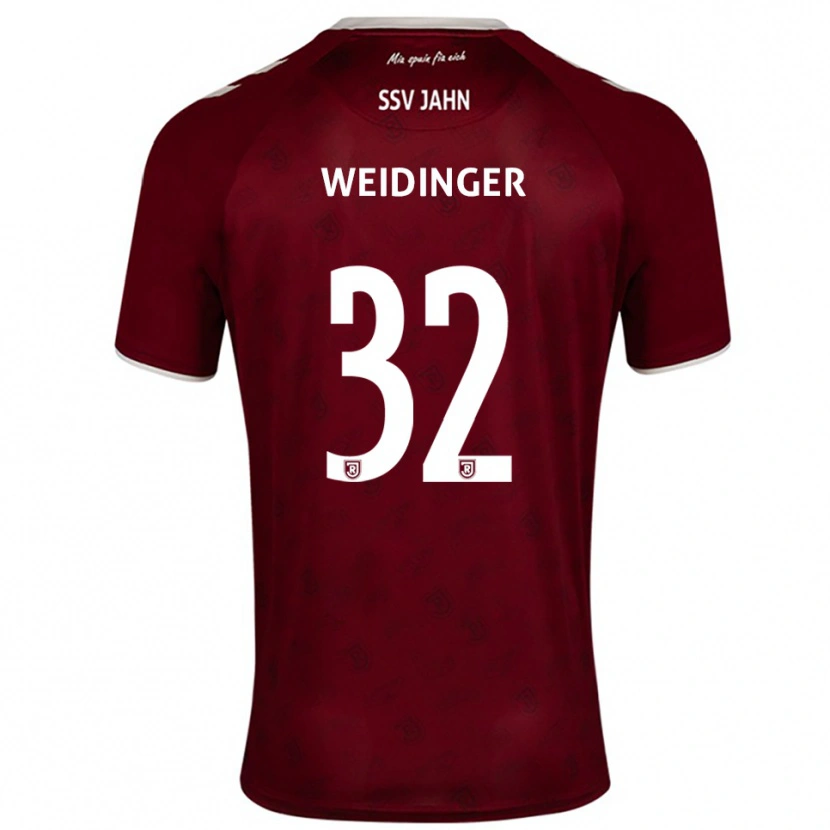 Danxen Kinderen Alexander Weidinger #32 Bordeaux Wit Uitshirt Uittenue 2025/26 T-Shirt