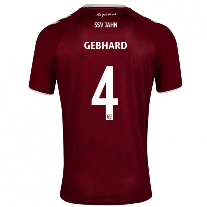 Danxen Kinderen Paul Gebhard #4 Bordeaux Wit Uitshirt Uittenue 2025/26 T-Shirt
