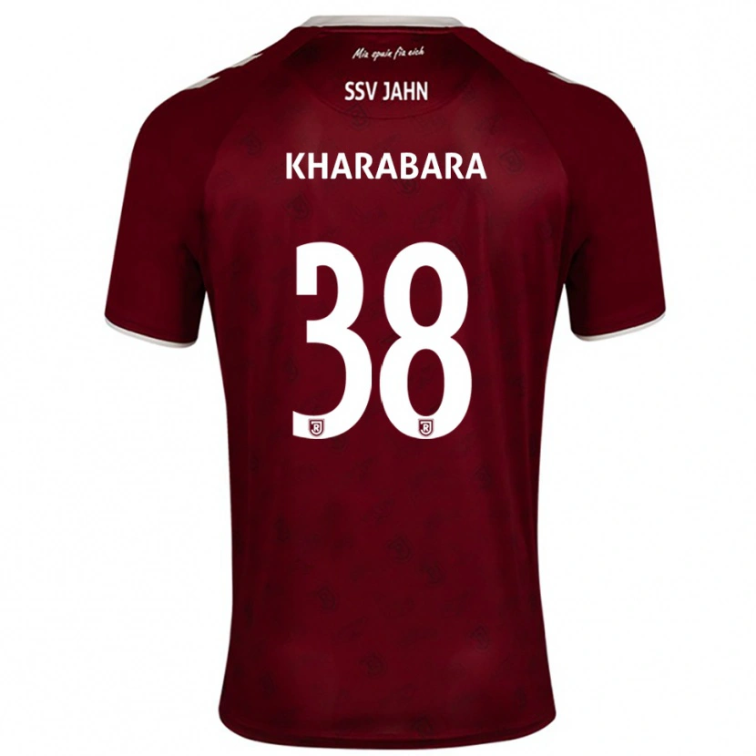 Danxen Kinderen Volodymyr Kharabara #38 Bordeaux Wit Uitshirt Uittenue 2025/26 T-Shirt