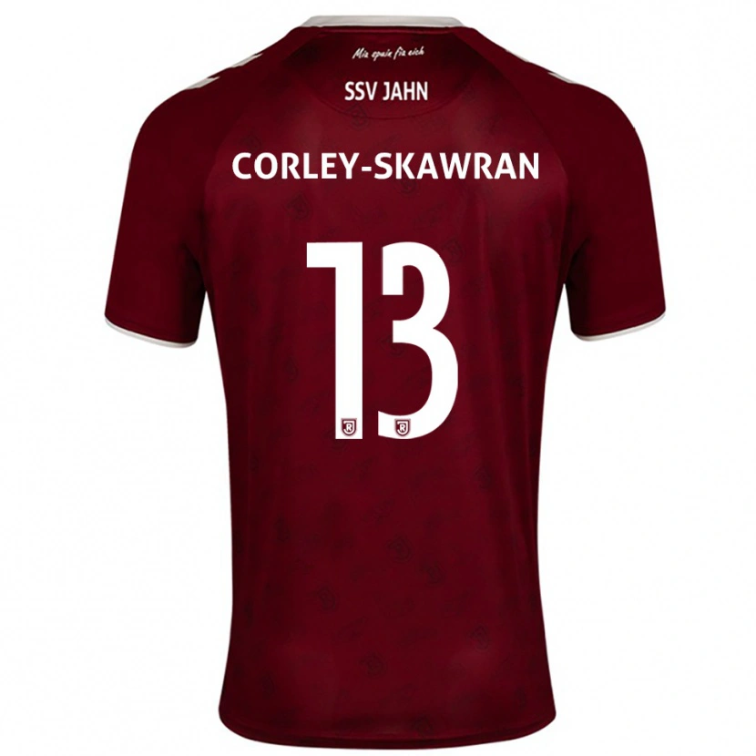 Danxen Kinderen Dorian Corley-Skawran #13 Bordeaux Wit Uitshirt Uittenue 2025/26 T-Shirt