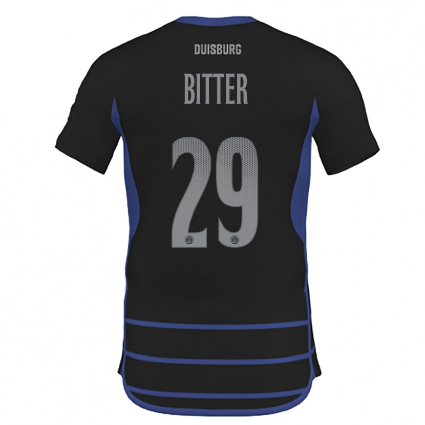 Danxen Kinderen Joshua Bitter #29 Zwart Blauw Uitshirt Uittenue 2025/26 T-Shirt