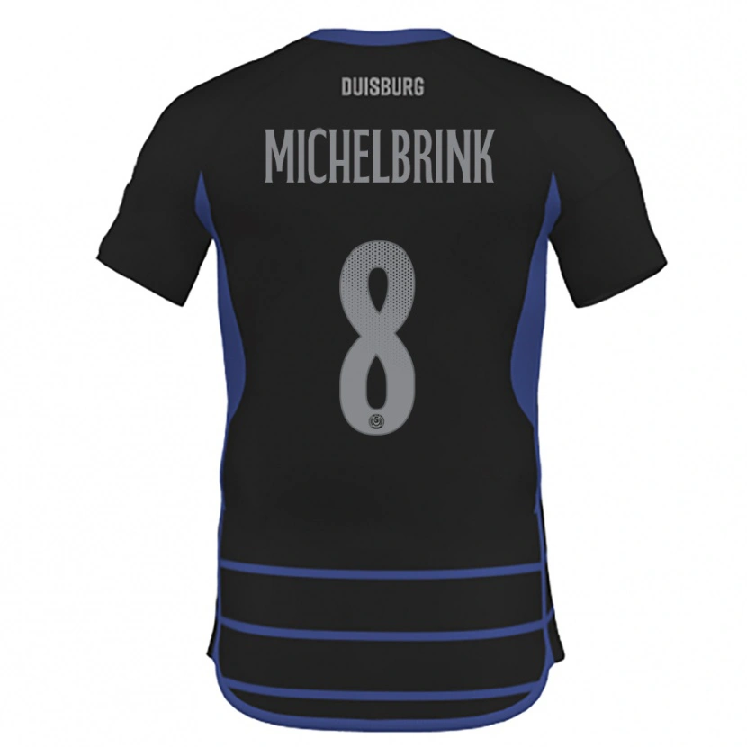 Danxen Kinderen Jonas Michelbrink #8 Zwart Blauw Uitshirt Uittenue 2025/26 T-Shirt