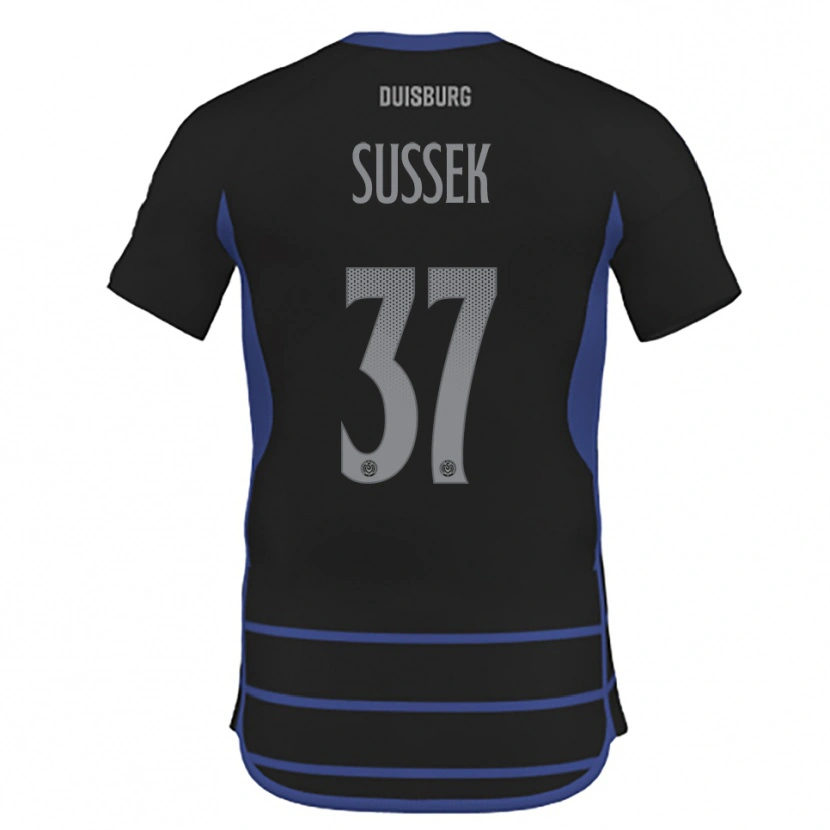 Danxen Kinderen Patrick Sussek #37 Zwart Blauw Uitshirt Uittenue 2025/26 T-Shirt