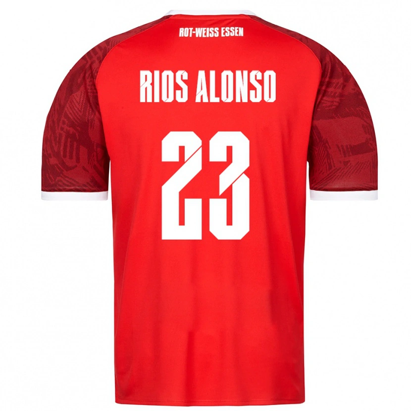 Danxen Kinderen José Enrique Ríos Alonso #23 Rood Bordeaux Wit Uitshirt Uittenue 2025/26 T-Shirt