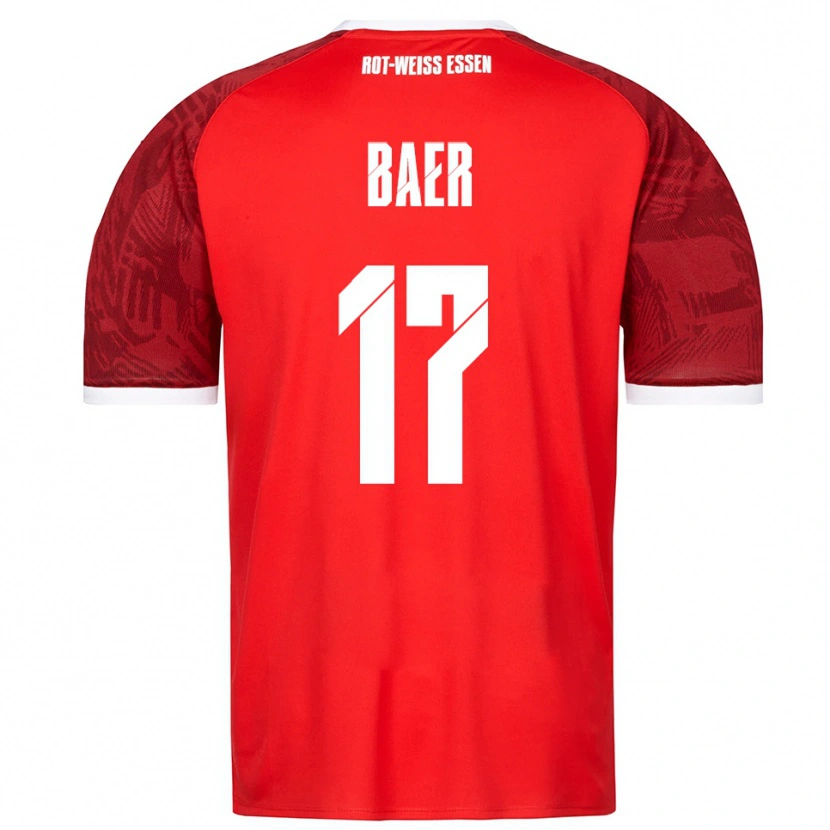 Danxen Kinderen Luca Baer #17 Rood Bordeaux Wit Uitshirt Uittenue 2025/26 T-Shirt