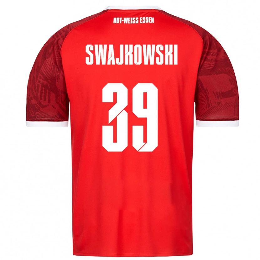 Danxen Kinderen Gianluca Swajkowski #39 Rood Bordeaux Wit Uitshirt Uittenue 2025/26 T-Shirt